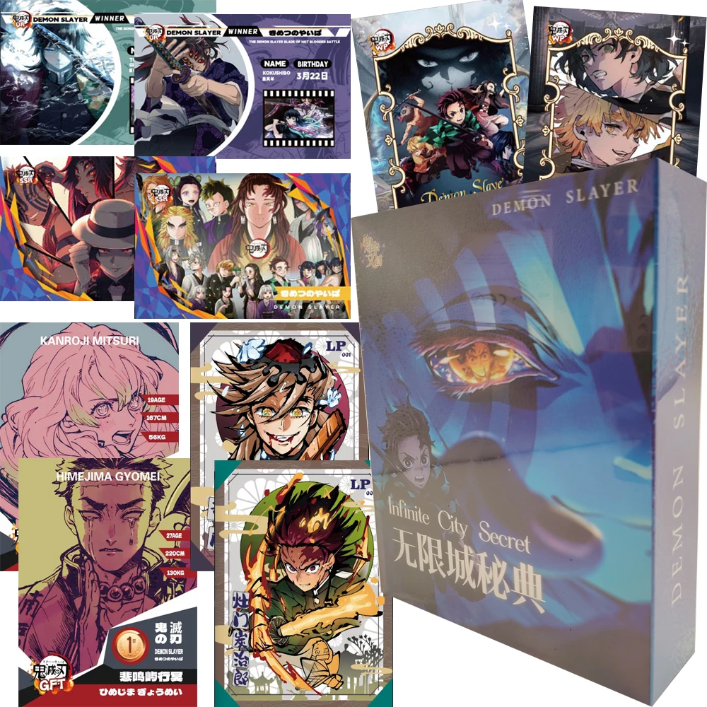 Demon Slayer Anime Collection Cards Kochou Shinobu Hashibira Inosuke Classic Infinite City Hot Blooded Battle Cards Xmas Gifts