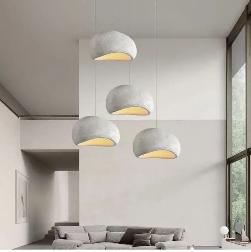 Nordic wabi sabi luz pingente moderno led lustre de teto para sala estar quarto sala jantar designer e27 decoração lâmpada pendurada