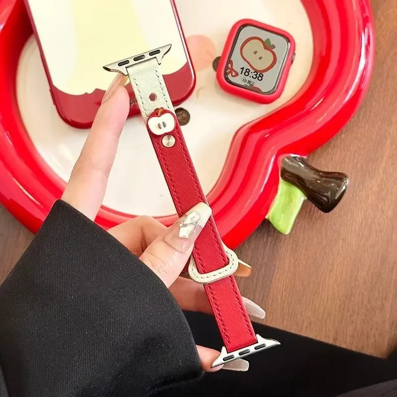 

Apple leather strap compatible with 38/40/41/42/44/45/46/49mm compatible with Apple Watch strap Ultra/Se10/9/8/7/6/5/4/3/2/1