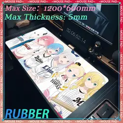 R_ReZero Rem Rem Anime XXL MousePad Anime Girl Game Keyboard Pad Oversized Computer Notebook Desk mad Lock Edge Rubber Mouse Pad