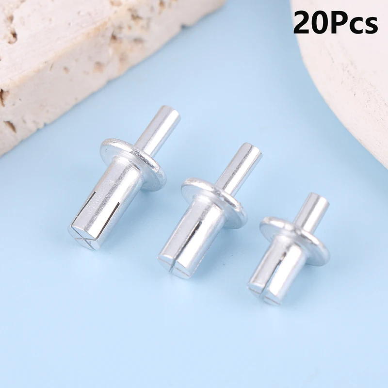 20pcs Hammer Drive Expansion Aluminum Nail Head Piercing Rivets Gypsum Board Hollow Wall Expansion Aluminum Nails Screws Fastene