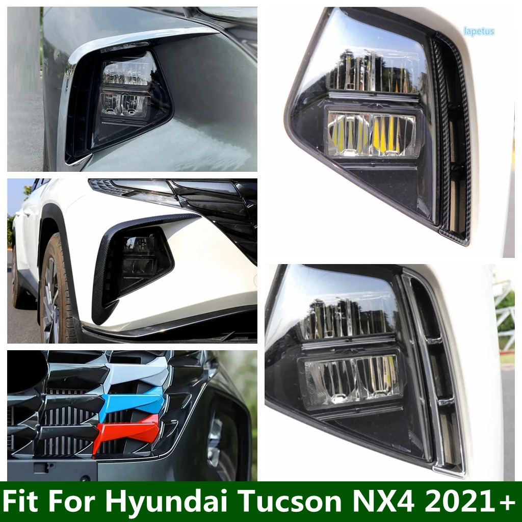 

Front Bumper Fog Light Lamp Eyebrow Eyelid Molding Cover Trim Grill Strips Plate For Hyundai Tucson NX4 2021 - 2023 Accessories