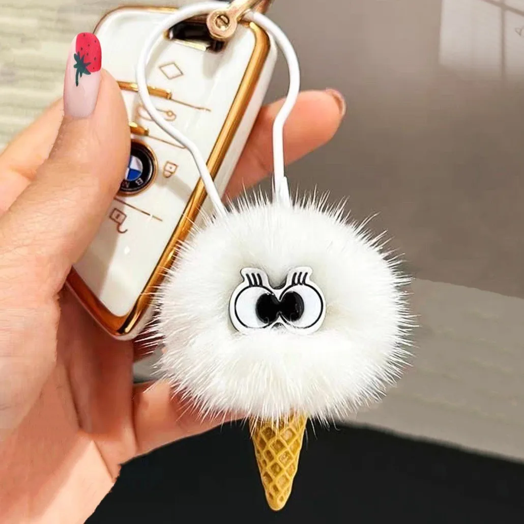 Doll Cute Interesting Halloween Imitation Mink Fur Dolls little Devil Bag Pendant Ins Plush Ball Monster Key Keychain Ornament