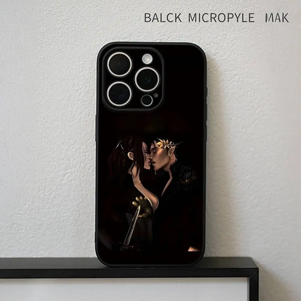 De wrede prins Jude en Cardan telefoonhoesje voor iPhone 17,16,15,14,13,12,11 Plus, Pro Max zachte zwarte cover