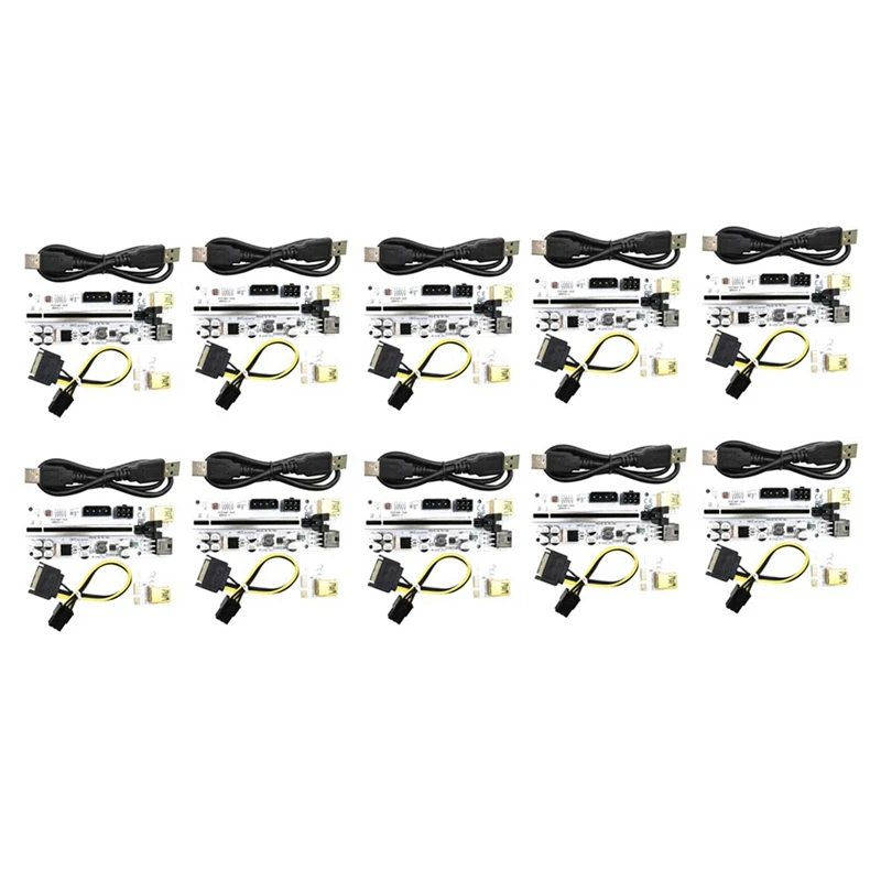 VER010-X Pcie Riser Pci-E X1 do Pcie X16 Przedłużacz karty graficznej 6Pin Riser