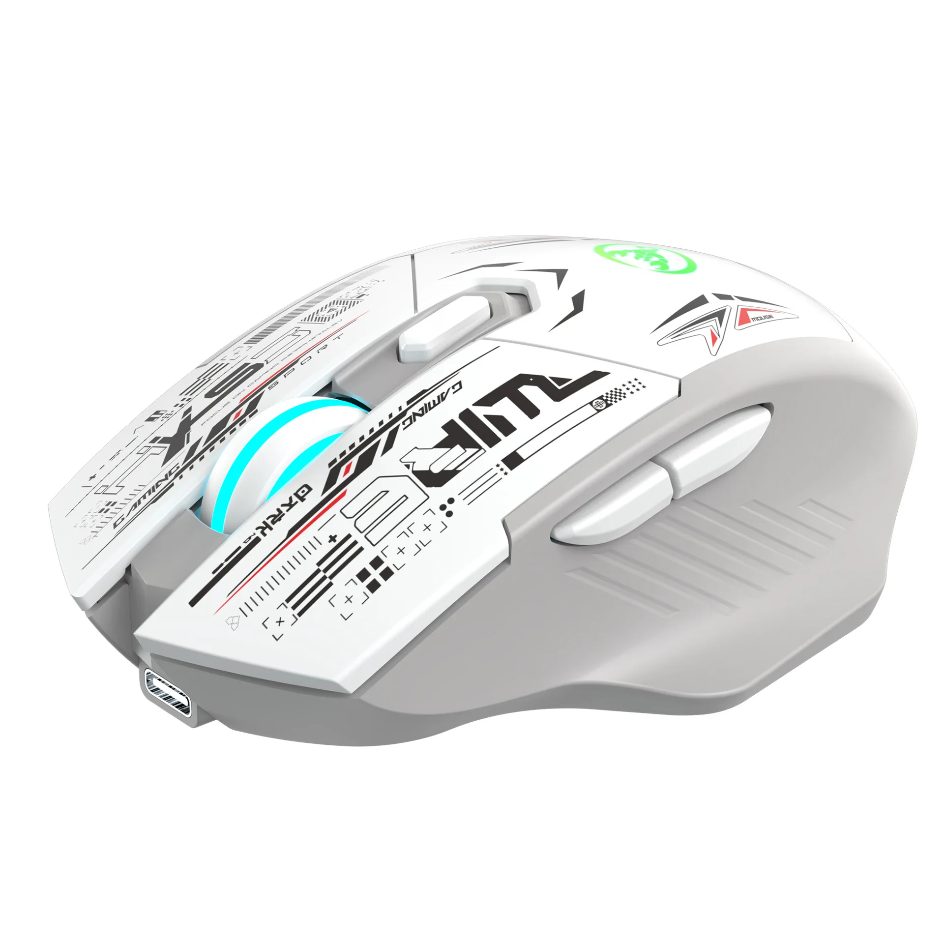 HXSJ T38 Wireless Gaming Mice Dual-Mode Bluetooth 5.1 Support PC Games Rechargeable Noiseless Mouse Cool Colorful Lights