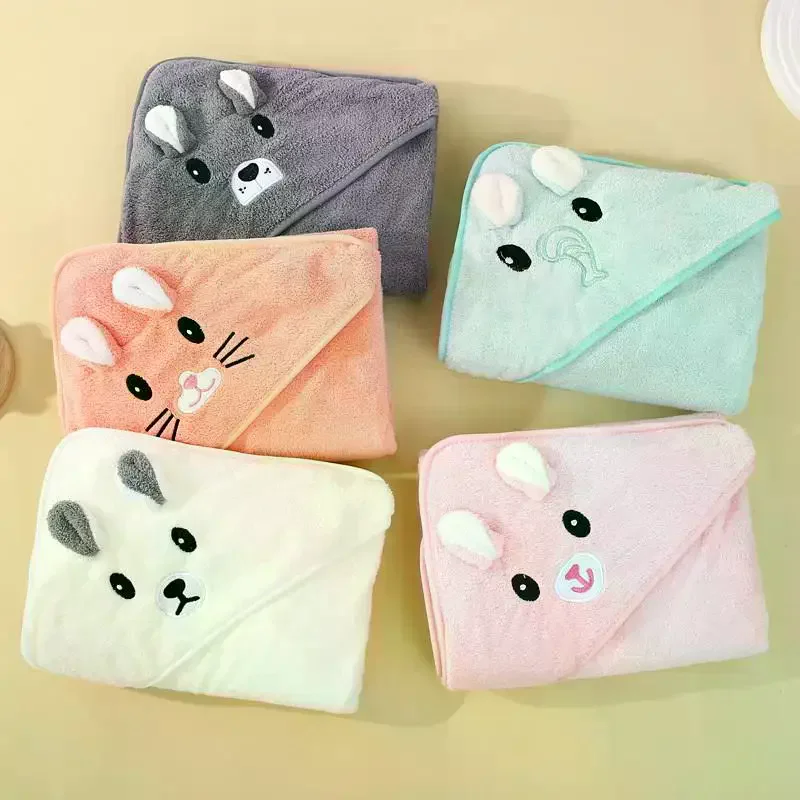 Toallas de baño con capucha de animales de dibujos animados para bebé, albornoz para niño pequeño, manta envolvente para dormir cálida para niños y niñas, manta de toalla suave para recién nacidos