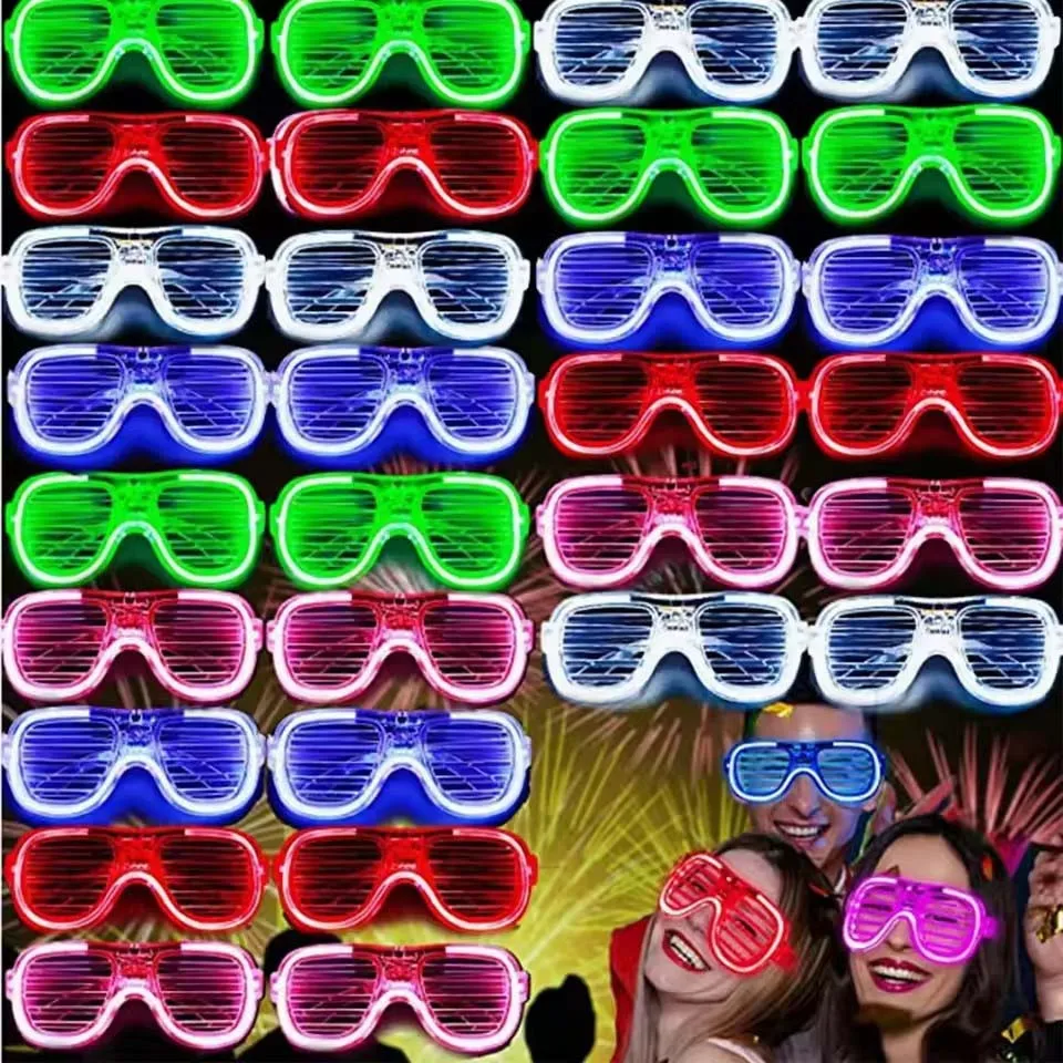 5-50 Pcs Light Up LED Glasses Bulk 5 Colors Glow Glasses Glow in The Dark Party Supplies Neon Party Favors for Kids Adults