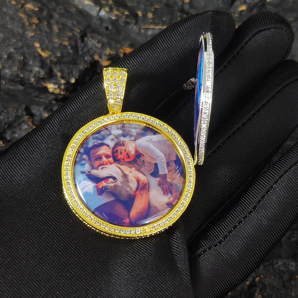 

Hip Hop Personalized Picture Custom Pendant Charm Iced Out Gold Plated Custom Logo Pendant