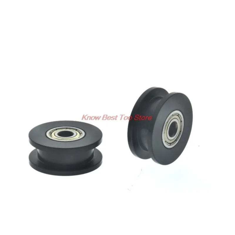 8Pcs 5x25x10mm black inner hole 0.5cm I-shaped drawer pulley automatic double bearing POM formaldehyde