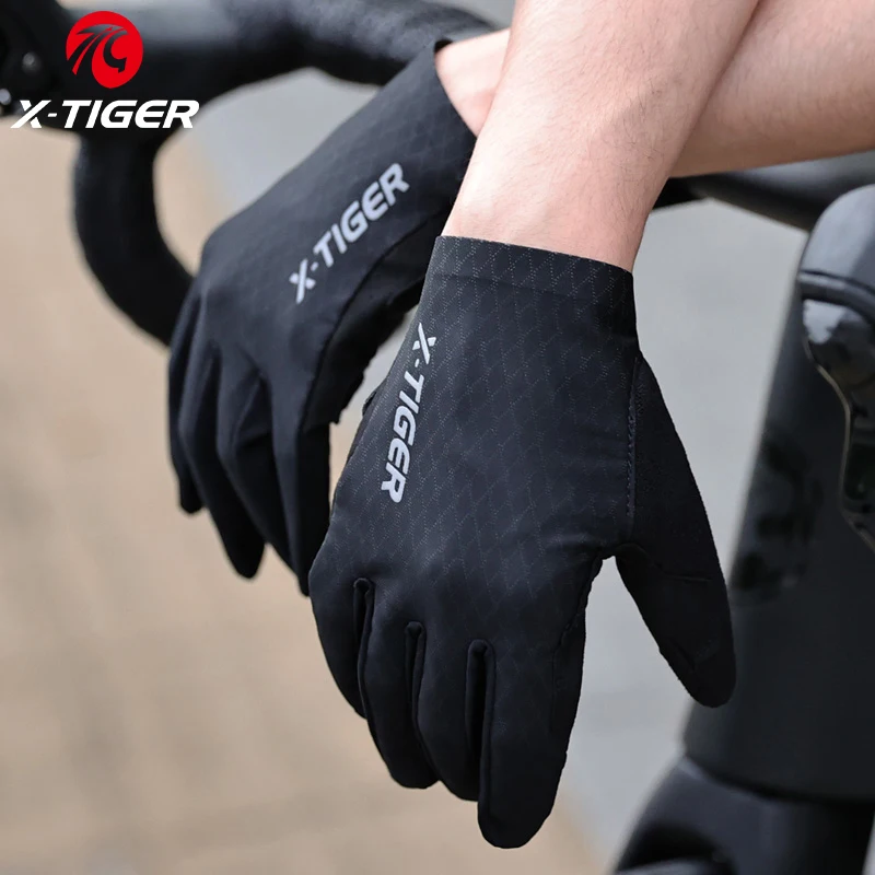 X-TIGER Cycling Gloves Full-finger Touch Screen Shock Absorption Breathable Wear-resistant Motorcycle Bicycle Gloves