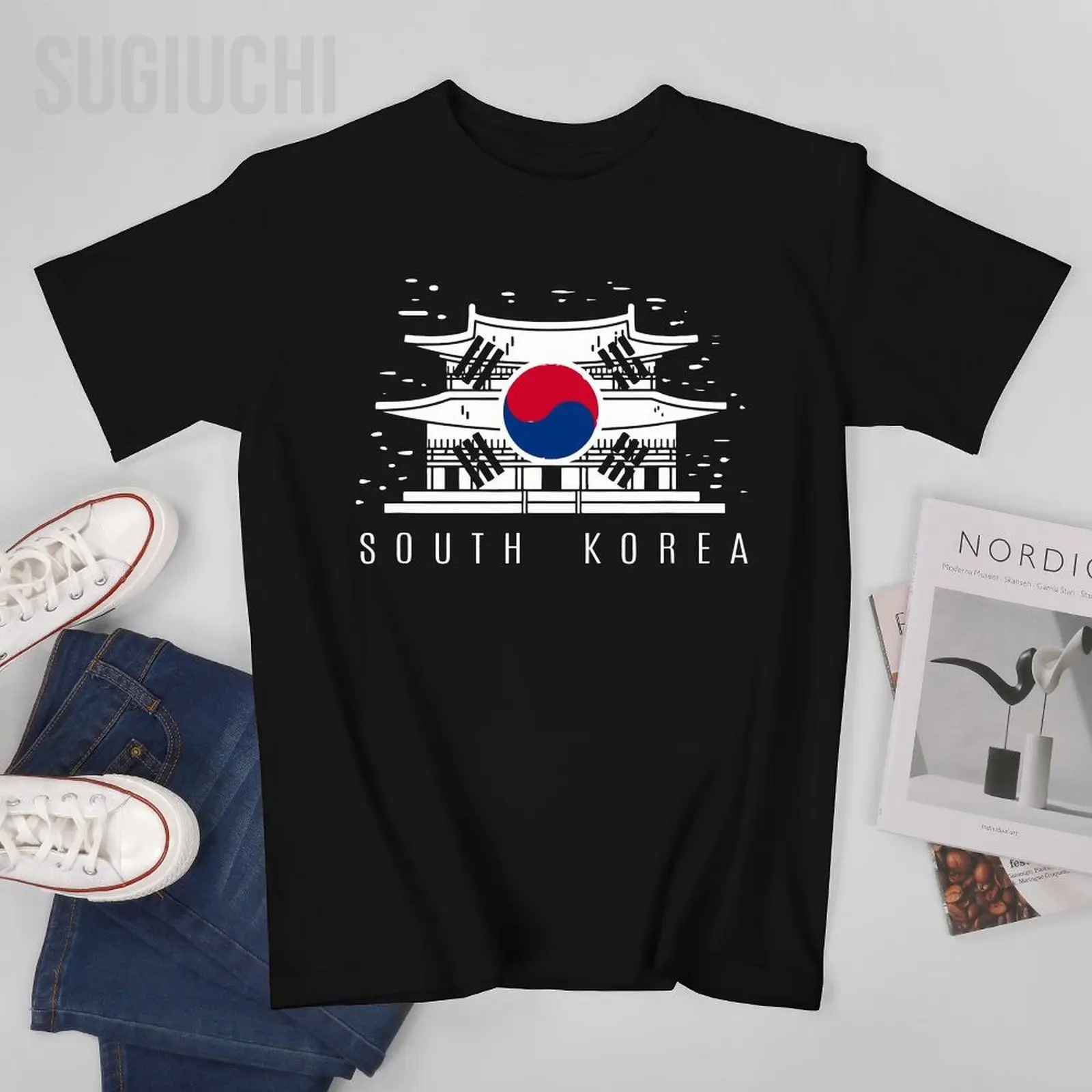 Men Patriotic South Korea Flag for Korean Tshirt Tees O-neck T Shirts Women Boys 100% Cotton Short T-Shirt Unisex All Seasons