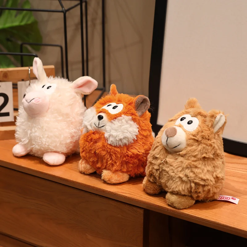 

soft animal Plush toy doll jungle series baby goat brown bear figurine 13cm table companion decorative item plush doll