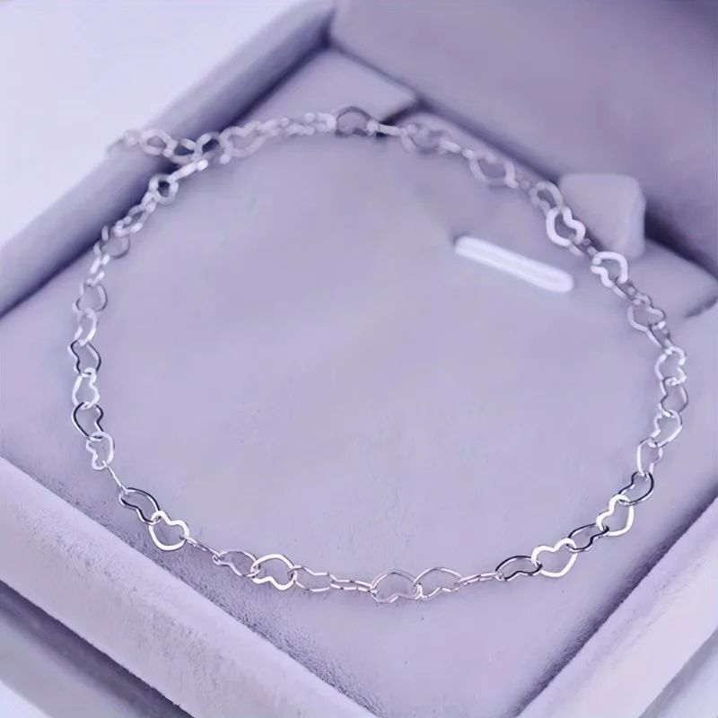 Europe and The United States Simple Design Hollow Heart Bracelet Ladies Fashion Daily Hundred with Accessories Jewelry Gifts