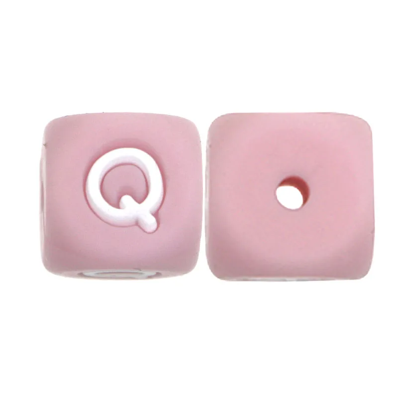 20pcs/Lot Pink 12mm Square Silicone Letter Beads For Jewelry Making DIY Bracelet Necklace Earrings Pen Etc Handmade Accessories image 3