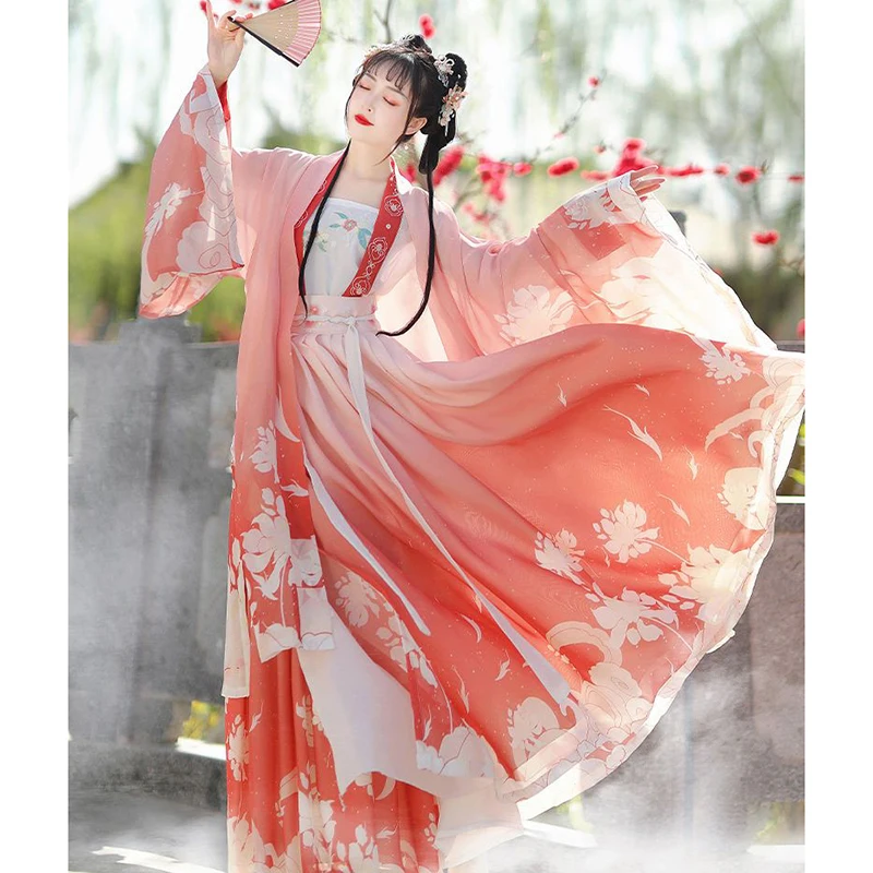 

Traditional Chinese Hanfu Dress – Folk Dance Vintage Print Embroidery Fairy Princess Outfit for Women 2026