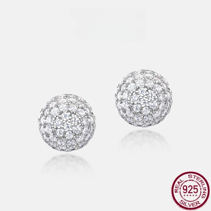 

Новые простые и изысканные круглые серьги из чистого серебра S925 со сверкающим цирконом, универсальные серьги для женщин, модные свадебные украшения