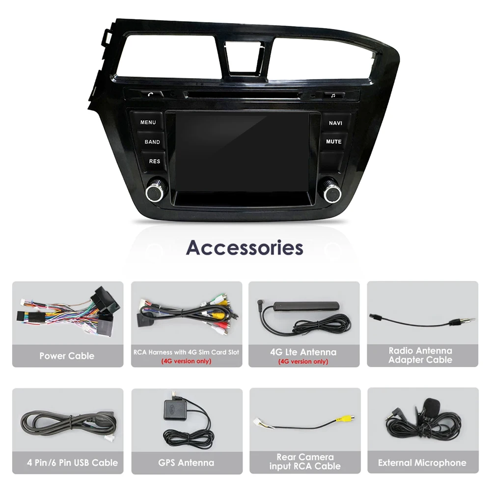 CarPlay أندرويد 14.0 لشركة هيونداي i20 2 II GB 2014-2018 مشغل فيديو الوسائط المتعددة الملاحة 4G واي فاي بلوتوث DSP ستيريو راديو السيارة