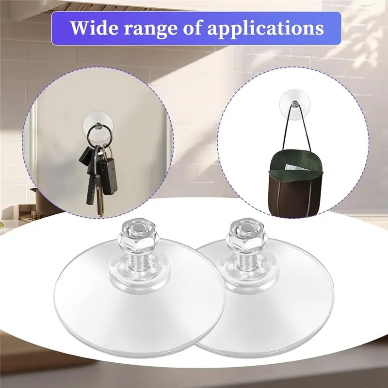 RABIT AS59~ 8 Pack Clear PVC Sucker Pads Thickened Sucker Suction Cups With M6 X 14 Thread Screw Extra Strong For Bathroom Kitch