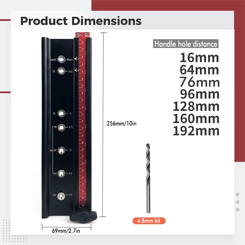 Drill Guide Punch Locator Handle Open Hole Locator Woodworking Drilling Locator for Cabinet Handles and Pulls Hole Punch Tool