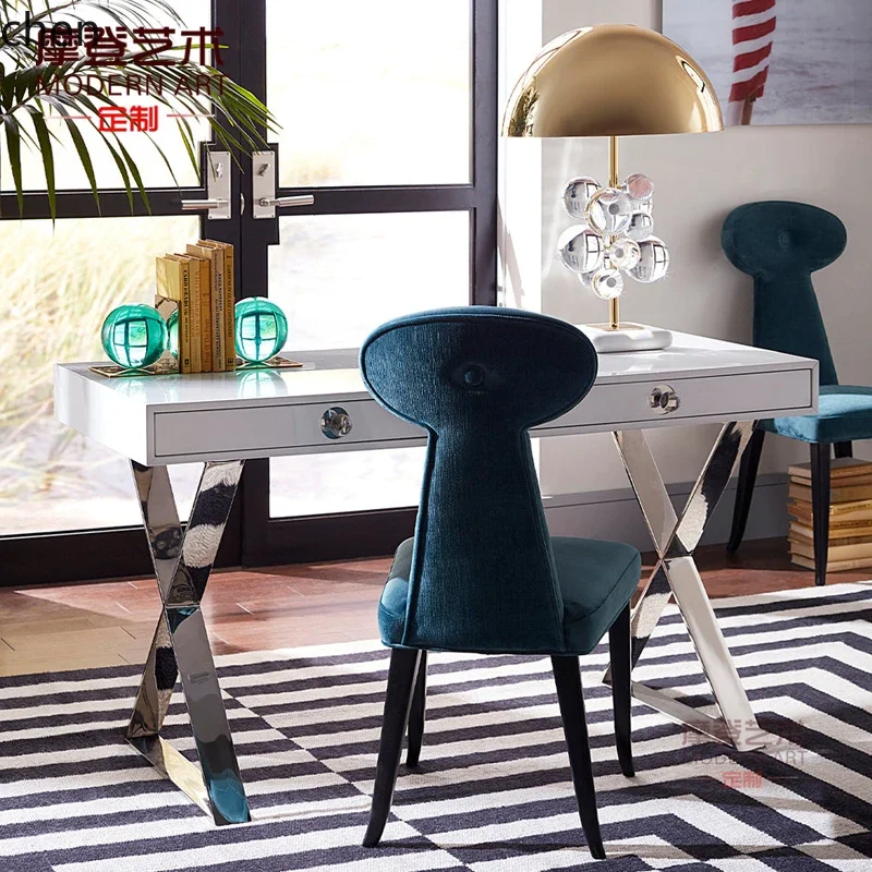 مكتب طلاء بسيط، مكتب كمبيوتر للدراسة، مكتب كتابة، طاولة صالون تجميل