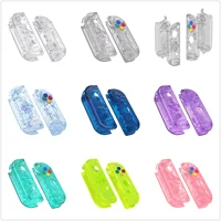eXtremeRate Switch Gamepad Funda de repuesto Juego de botones de cubierta de carcasa para Nintendo Switch NS JoyCon y NS OLED JoyCon - Serie transparente