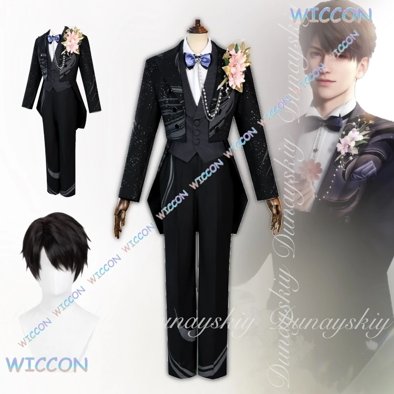 

MoeMi Game Love and Deepspace Caleb Косплей Новый командир корабля с черным костюмом с черным париком Косплей Костюм