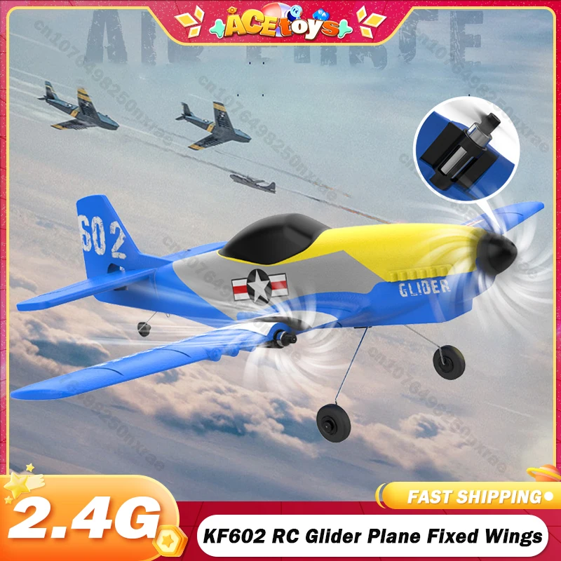 

KF602 RC Glider Plane 2.4G Fixed Wingspan Signal RC Aircraft EPP Foam Remote Control Fighter RTF Glider Airplane Toys Kids Gifts