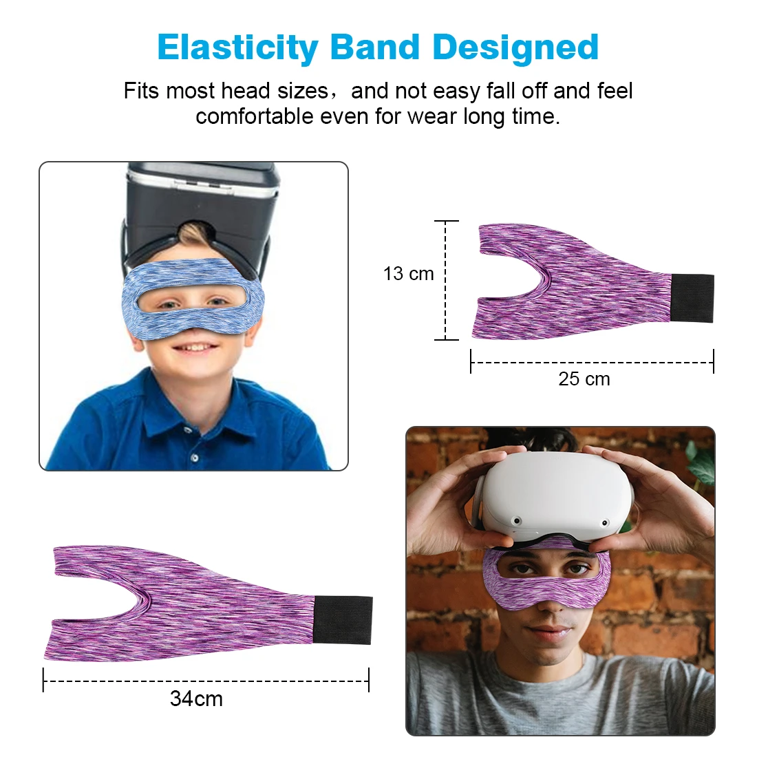 VR Mask Accessories Eye Cover Breathable Sweat Band Adjustable Sizes Padding with Virtual Reality Headsets For Oculus Quest2