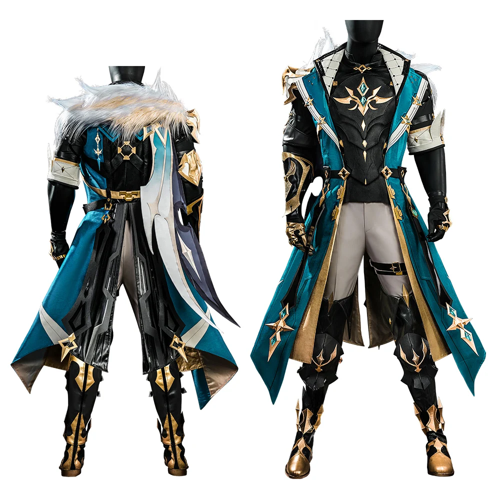 

Game Genshin Impact Varka Knights of Favonius Cosplay Costume Full Set Men Halloween Carnival Party