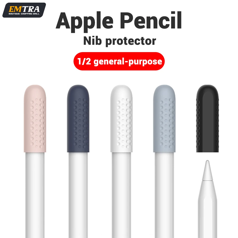EMTRA Silicone Nib Cover For Apple Pencil 1 2 Replaceable Tip Case For iPad Pencil Stylus Penpoint Cover Silicone Protector Case