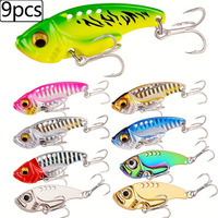 9Pcs Winter Metal VIB Spinner Spoon Fishing Lure 3g 7g 10g 15g 20g Jigs Vibration Artificial Baits Trout Bass Lures Pesca Tackle