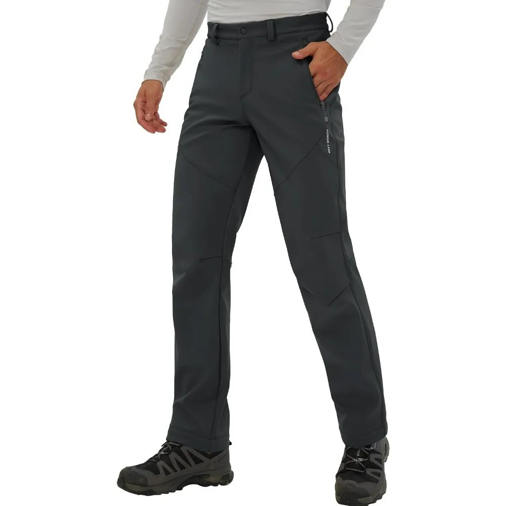Pioneer Camp Men's Fleece Lined Outdoor Hiking Pants Insulated Waterproof Warm Softshell Windproof Work Pant