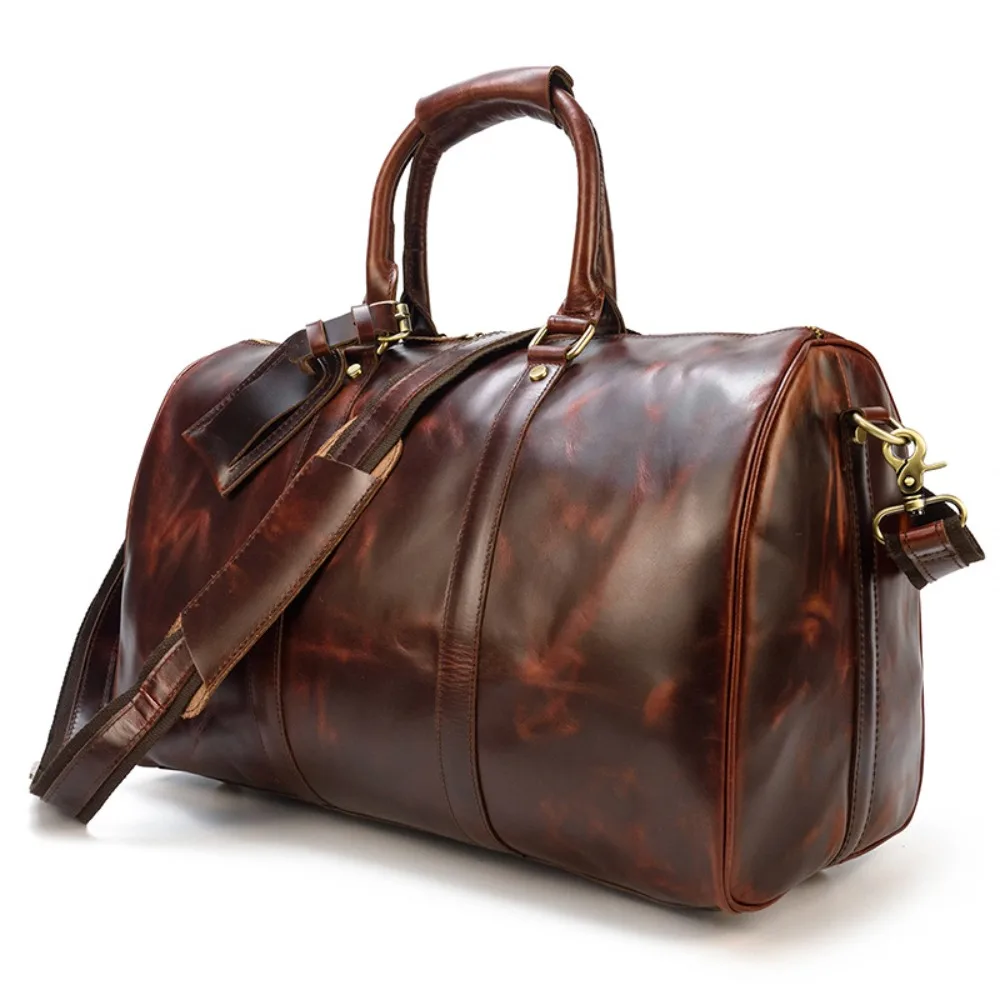 

High-end Leather Travel Cowhide Duffel Cowhide Luggage Bags Large-capacity Cowhide Handbags Business Travel Hot Models Versatile