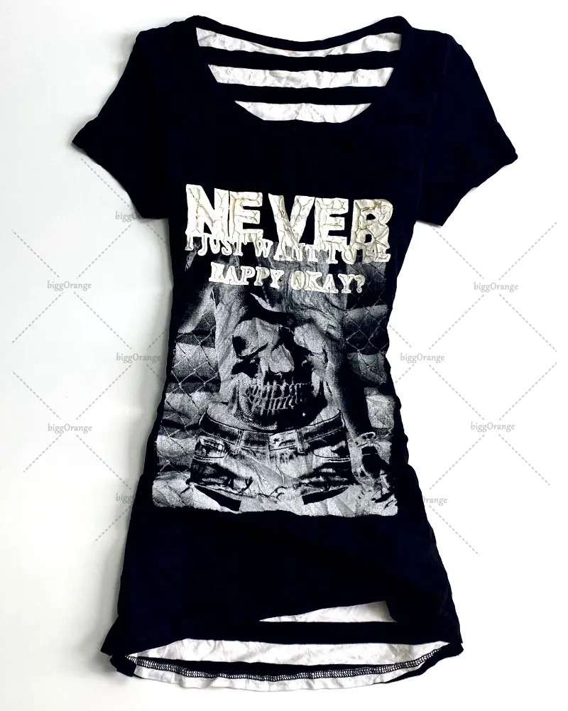 

Сексуальная футболка в стиле гот для девочек в стиле американского хип-хопа Y2k, модный бренд High Street, Harajuku, ретро, аниме, большой топ с длинными рукавами и принтом