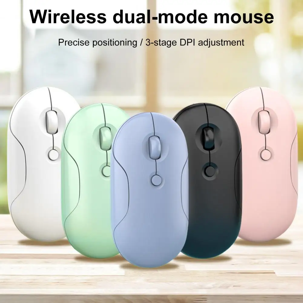 

Wireless Mouse with Mute Buttons Bluetooth-compatible Mouse Ergonomic Bluetooth Mouse Adjustable Dpi One-button Mute for Laptop