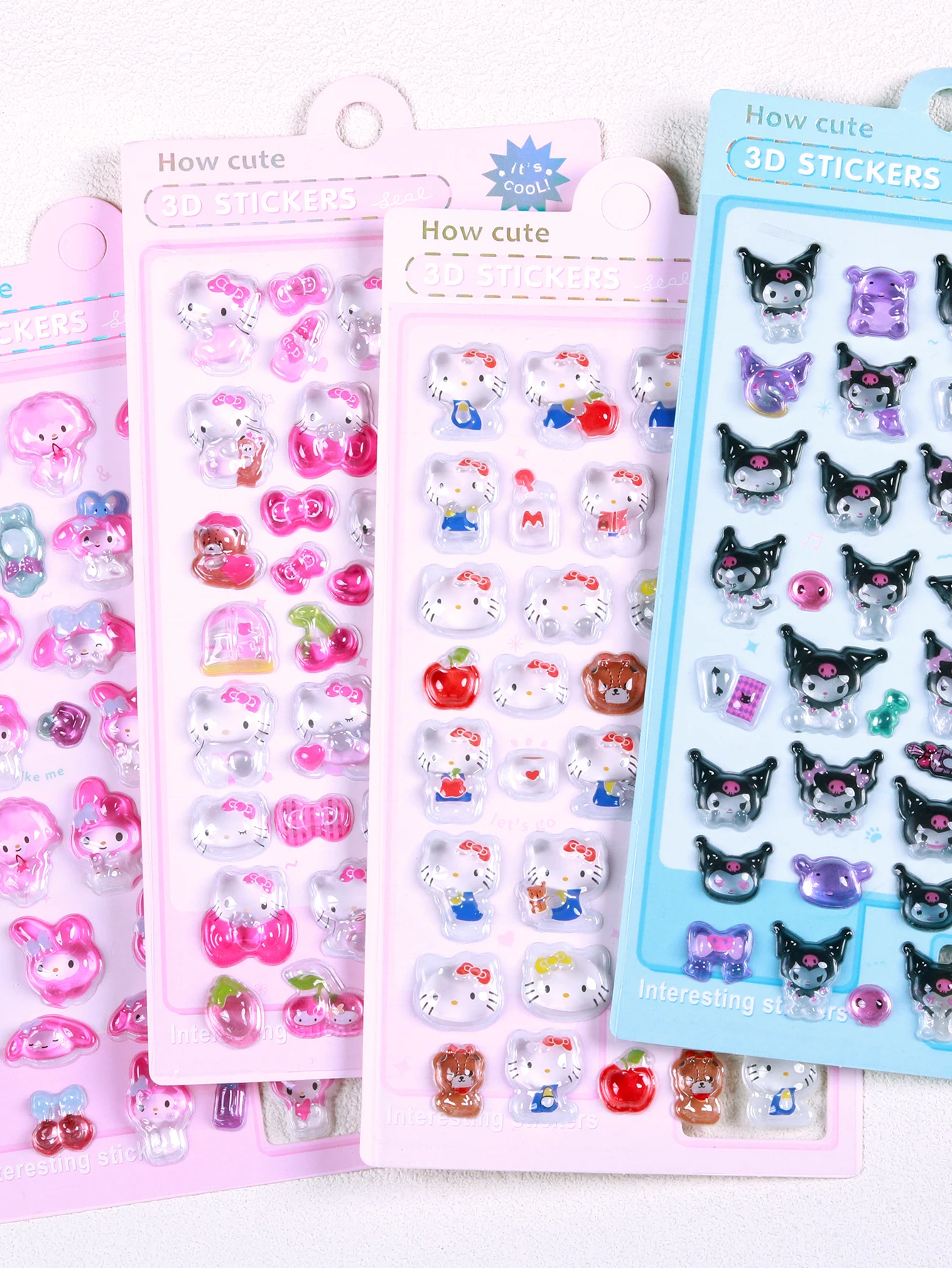 

3D-наклейки с объемным рисунком персонажей Sanrio, забавные украшения для творчества в стиле DIY, милые и качественные нашивки с алмазным эффектом для самостоятельного декорирования.