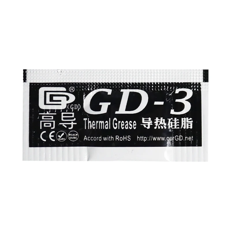 Net Weight 0.5 Gram 200 PCS Grey GD-3 Thermal Conductive Grease Paste Plaster Heat Sink Compound  for CPU Cooling GPU PS5 Game