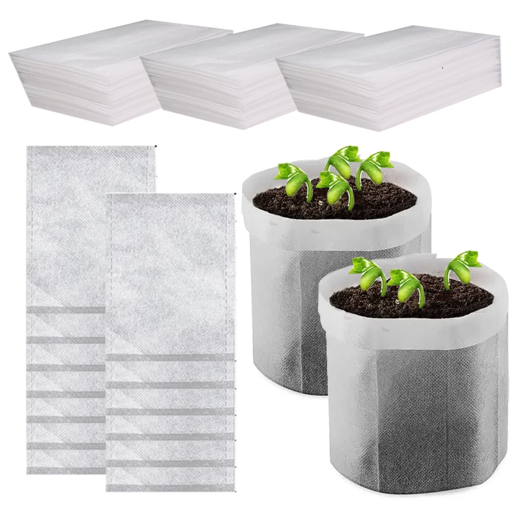 Biodegradable Non-Woven Seedling Nursery Plant Grow Bag Garden Fabric Seed Starter Pouch for Indoor Outdoor Planting Container