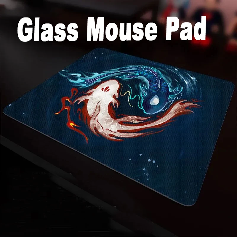 

Игровой стеклянный коврик для мыши в китайском стиле, гладкая матовая поверхность, настольный коврик, закаленное обновление, FPS, аксессуары для офисного геймера, коврик для мыши