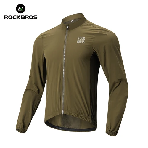 ROCKBROS Chaquetas de ciclismo ligeras cortavientos para bicicleta chaqueta reflectante transpirable para correr abrigo para hombre con cremallera YKK