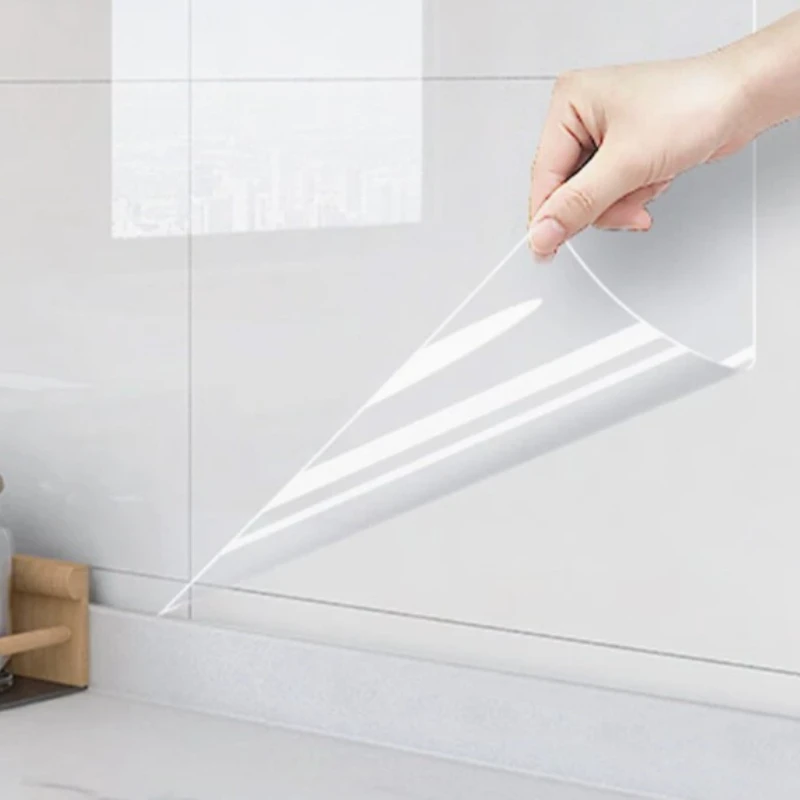 Transparent Seamless Self Adhesive Electrostatic Protective Film Anti Oil Protection Film For Cabinet Wall Countertop Decoration
