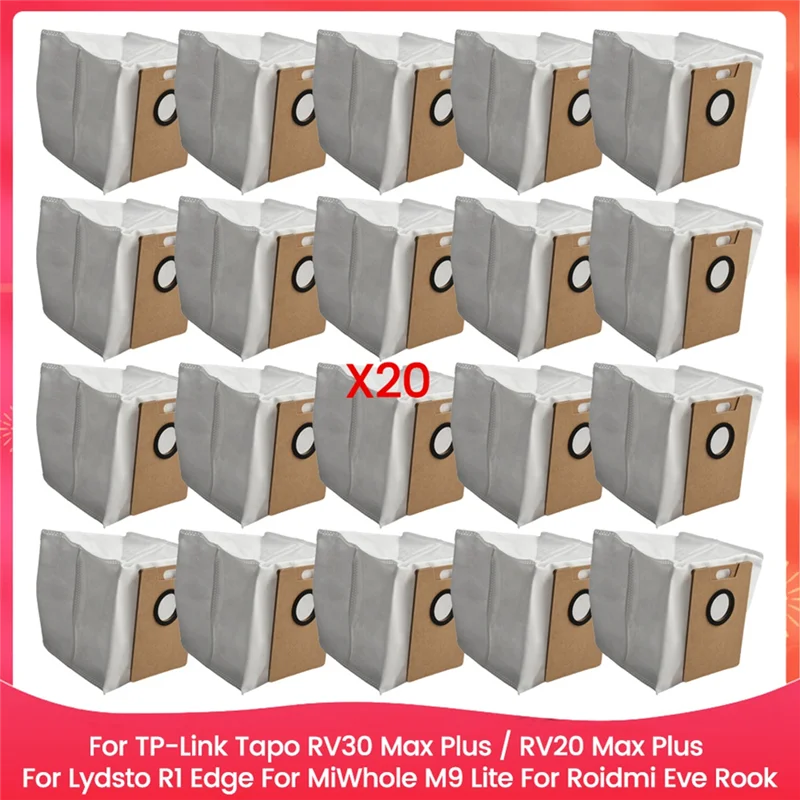 

A83G-Vacuum Bags Fit Fortp-Link Tapo RV30 Max Plus / RV20 Max Plus, Lydsto R1 Edge, Miwhole M9 Lite, Roidmi Eve Rook Accessories