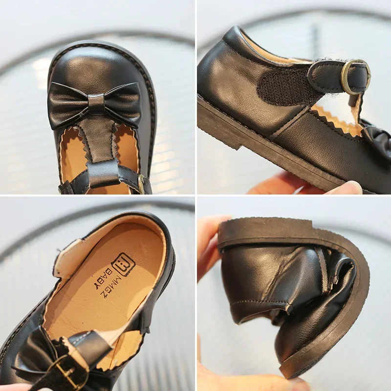 Girls Oxfords 2024 Spring Autumn Children Leather Shoes Girls Cute Sweet T-strap Shoes Toddler Girl Shoes School Performance