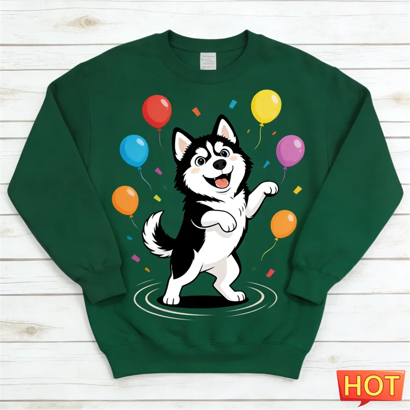 مضحك أجش الرسم القبيح عيد الميلاد سترة أزياء لطيف الكلب 3D مطبوعة عيد الميلاد البلوز فضفاض عطلة ارتداء س الرقبة للجنسين البلوز #5