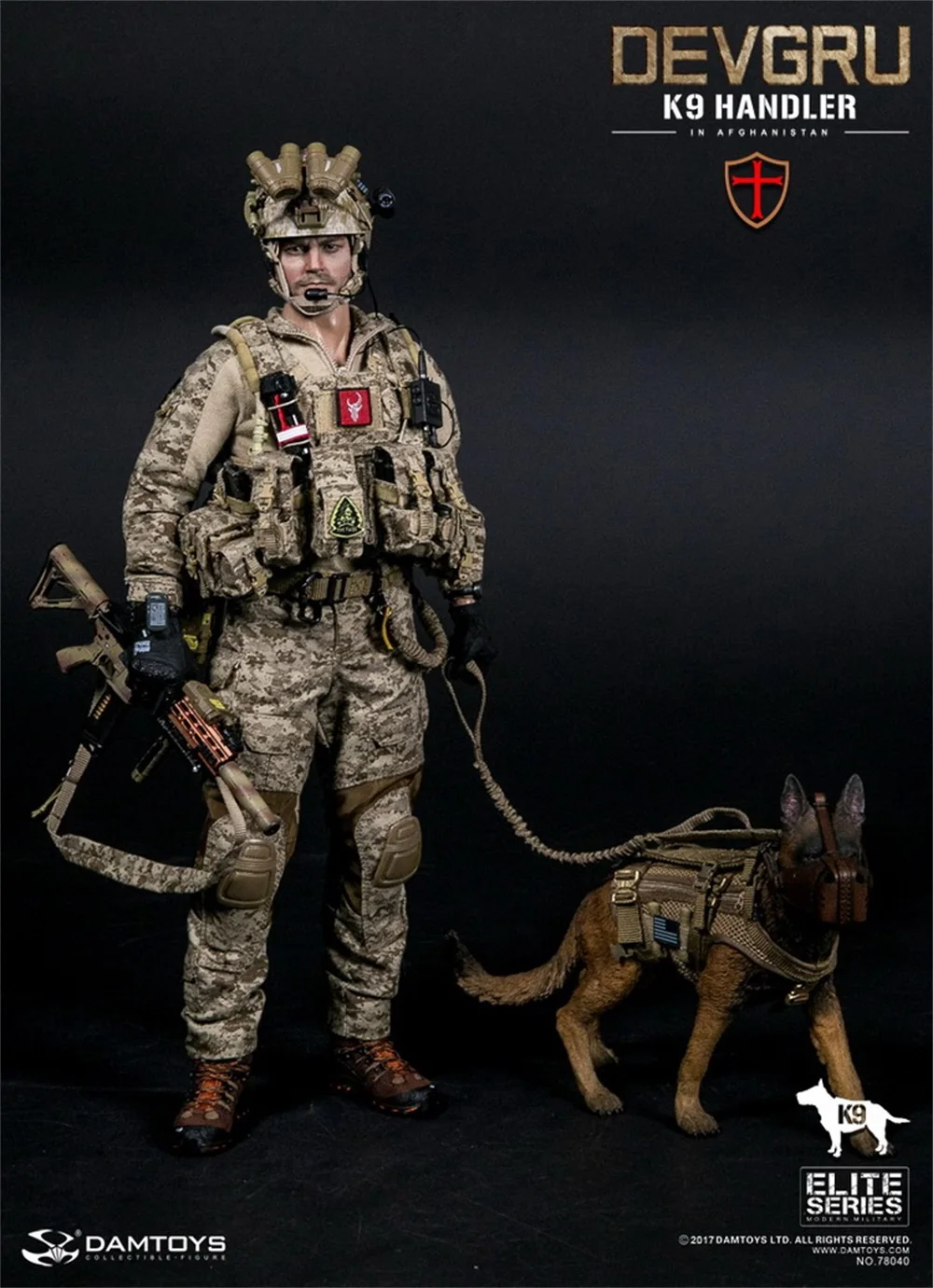 

1/6 DAMTOYS DAM 78040 NSWDG Special Marine Crops Army DEVGRU K9 Handler with Dog Pet Moveable Figures For Fans Collectable