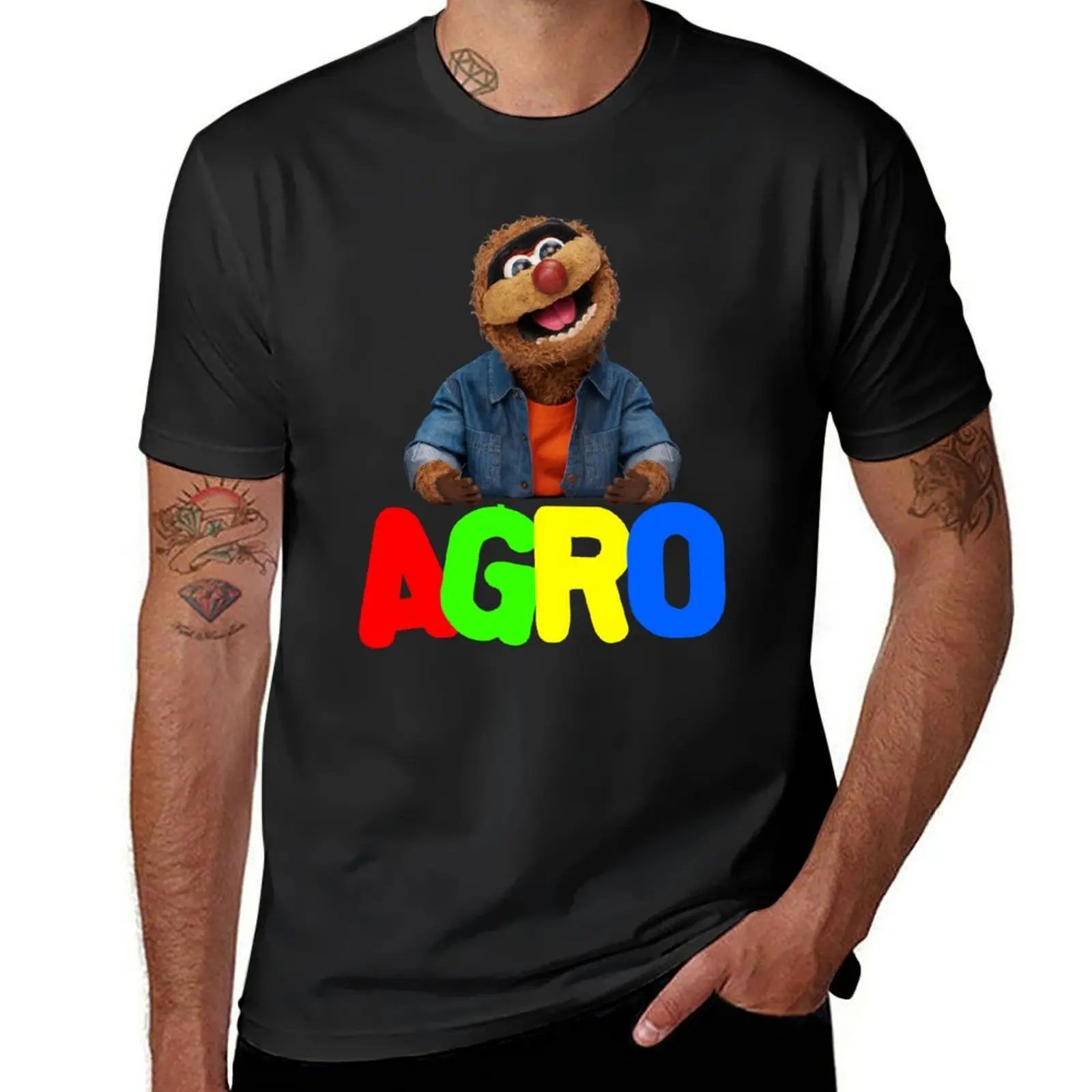 Agro - Cartoon Connection T-Shirt summer top blacks for a boy plain black t shirts men