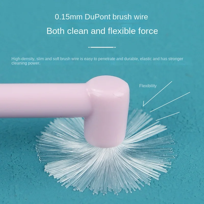 4pcs Color Random Orthodontic Care Square Head Pointed Toothbrush, Single Bundle Dental Floss, Smart Teeth Portable Toothbrush