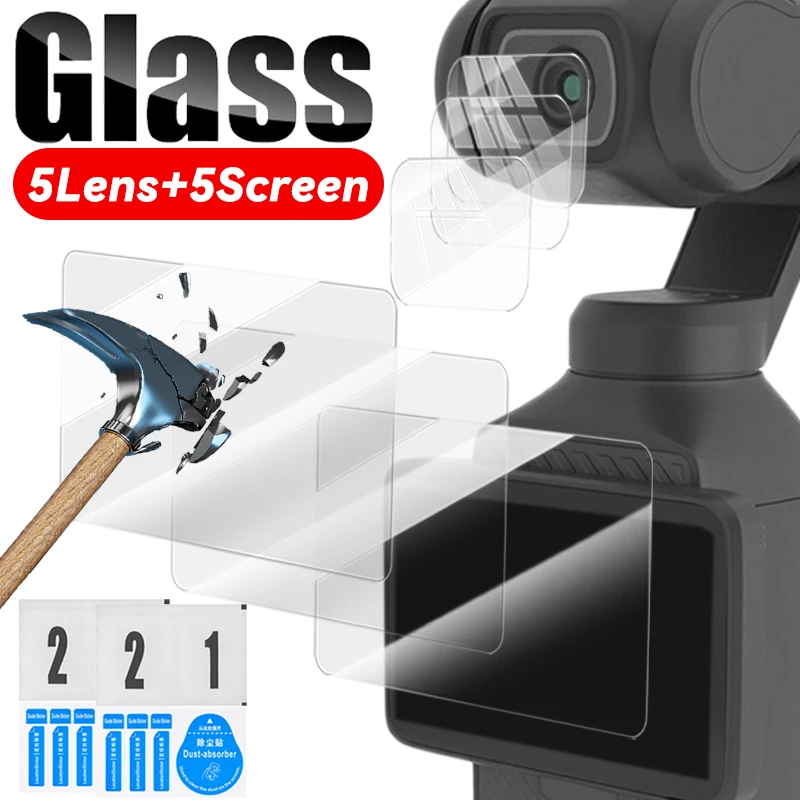 Camera Lens Tempered Glass for DJI Pocket3 Anti-Scrach Coverage Films Screen Protector For DJI Osmo Pocket 3 HD Protective Cover