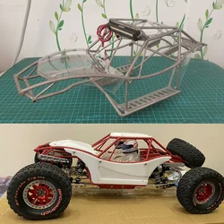 Spot W7 Titanium Alloy Pipe Frame Ghost Chassis 5mm with Ceiling Light and Car Shell for 1/10 RC Climbing Car Metal Pig Cage DIY